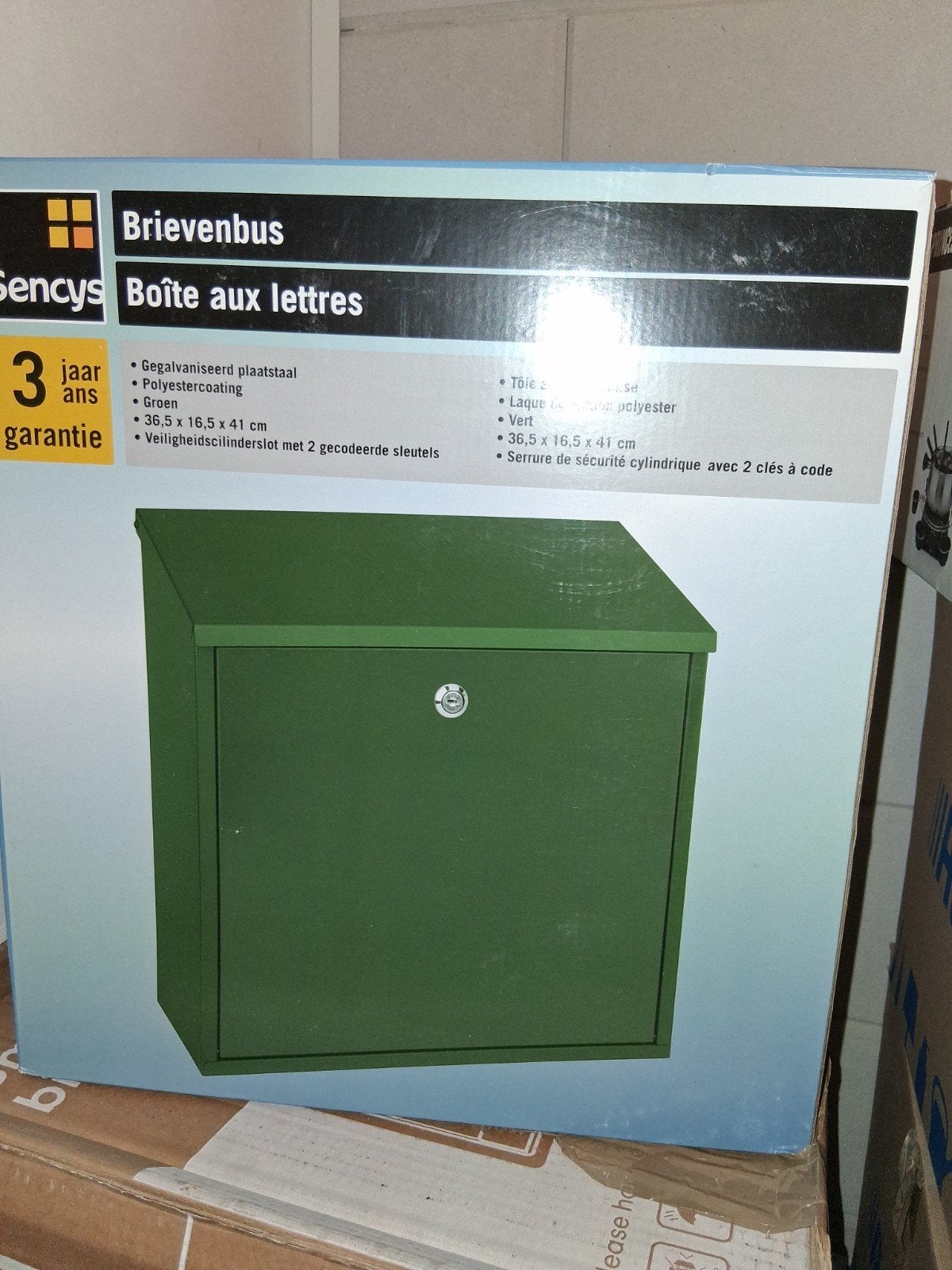 Sencys Brievenbus Groen - Gegalvaniseerd Plaatstaal, Tuin en Terras, Brievenbussen, Ophalen, Nieuw, Staal, Wandbrievenbus