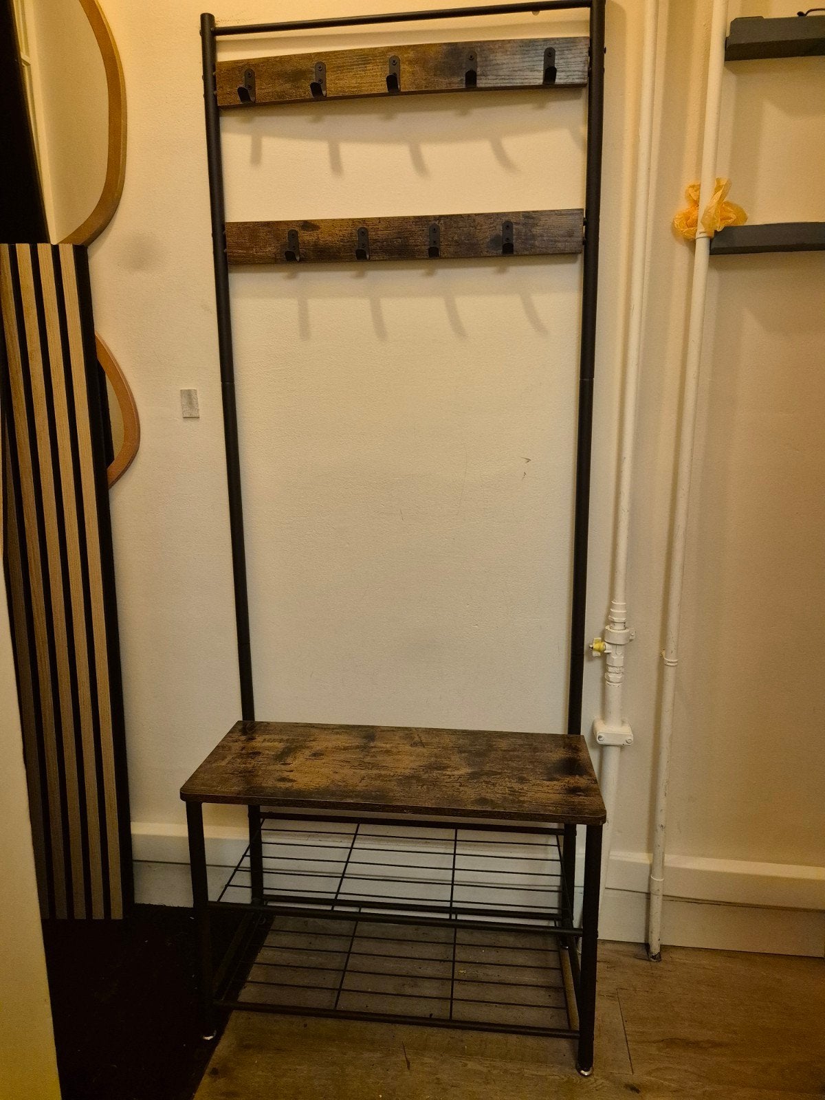 Garderoberek | Kapstok | schoenenrek | Vintage | industrieel, Huis en Inrichting, Ophalen, Zo goed als nieuw, Metaal, Staande kapstok