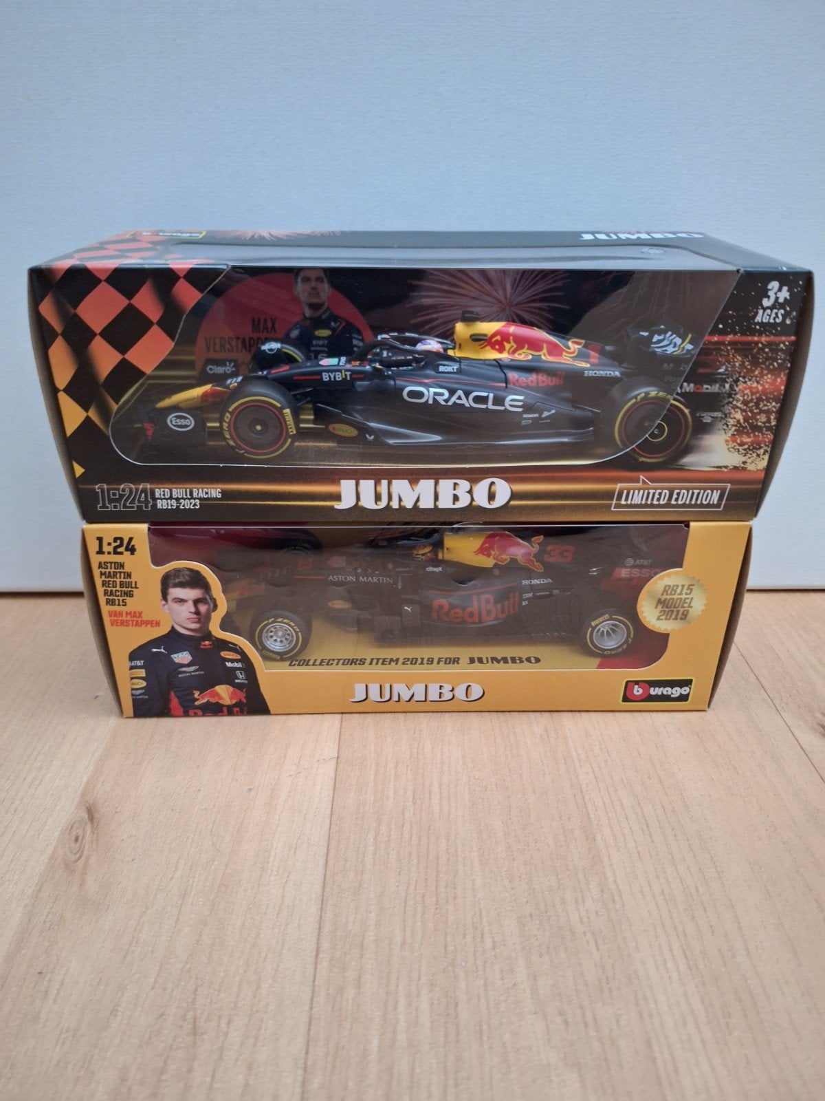 2x Max F1 Bburago Jumbo 1:24 RB15 en RB19 nieuw, Ophalen of Verzenden, Nieuw, Auto, Bburago
