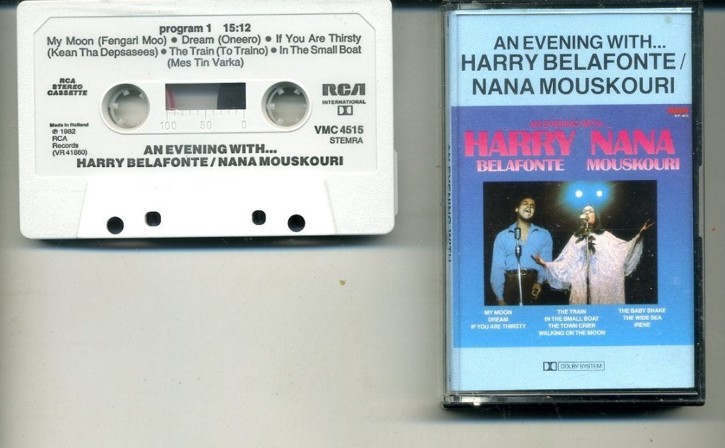 Harry Belafonte / Nana Mouskouri An Evening With 10 nrs ZGAN, Cd's en Dvd's, Cassettebandjes, Overige genres, 1 bandje, Ophalen of Verzenden