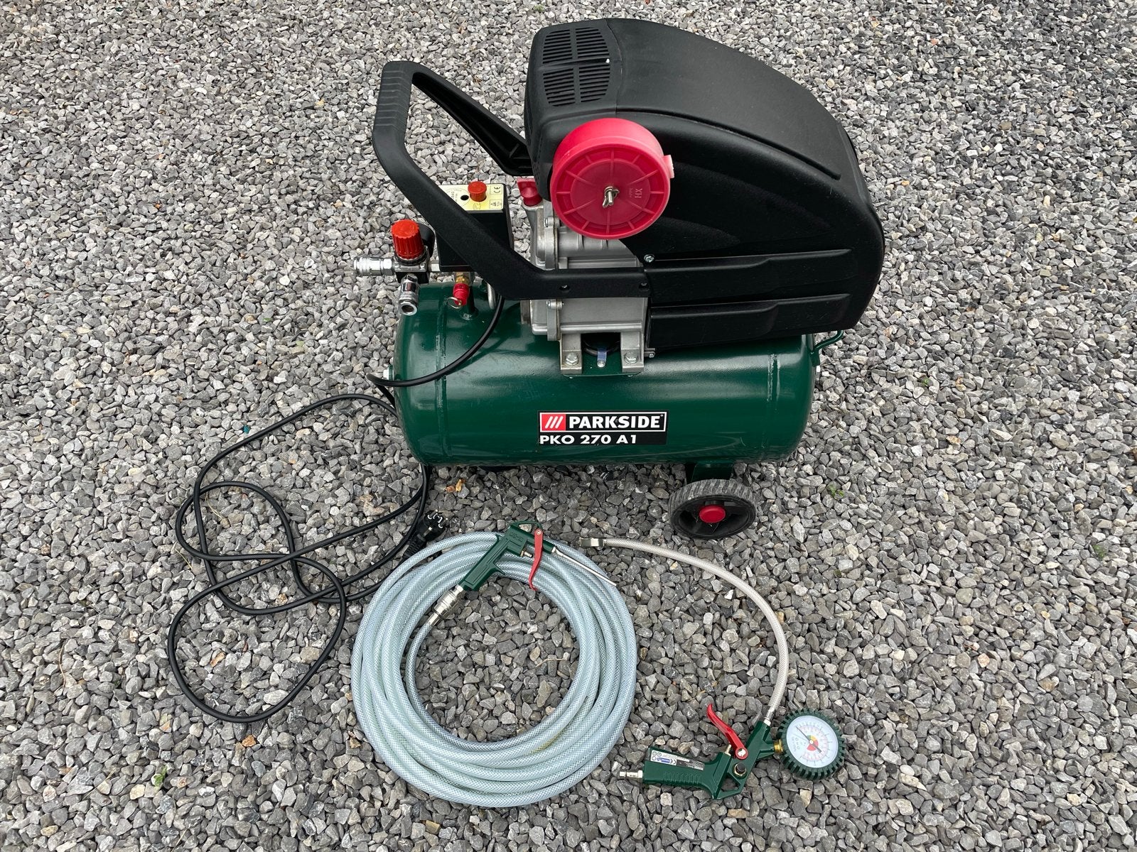 Parkside PKO 270 A1 Compressor met accessoires, Ophalen, Gebruikt, 6 tot 10 bar, 200 tot 400 liter/min