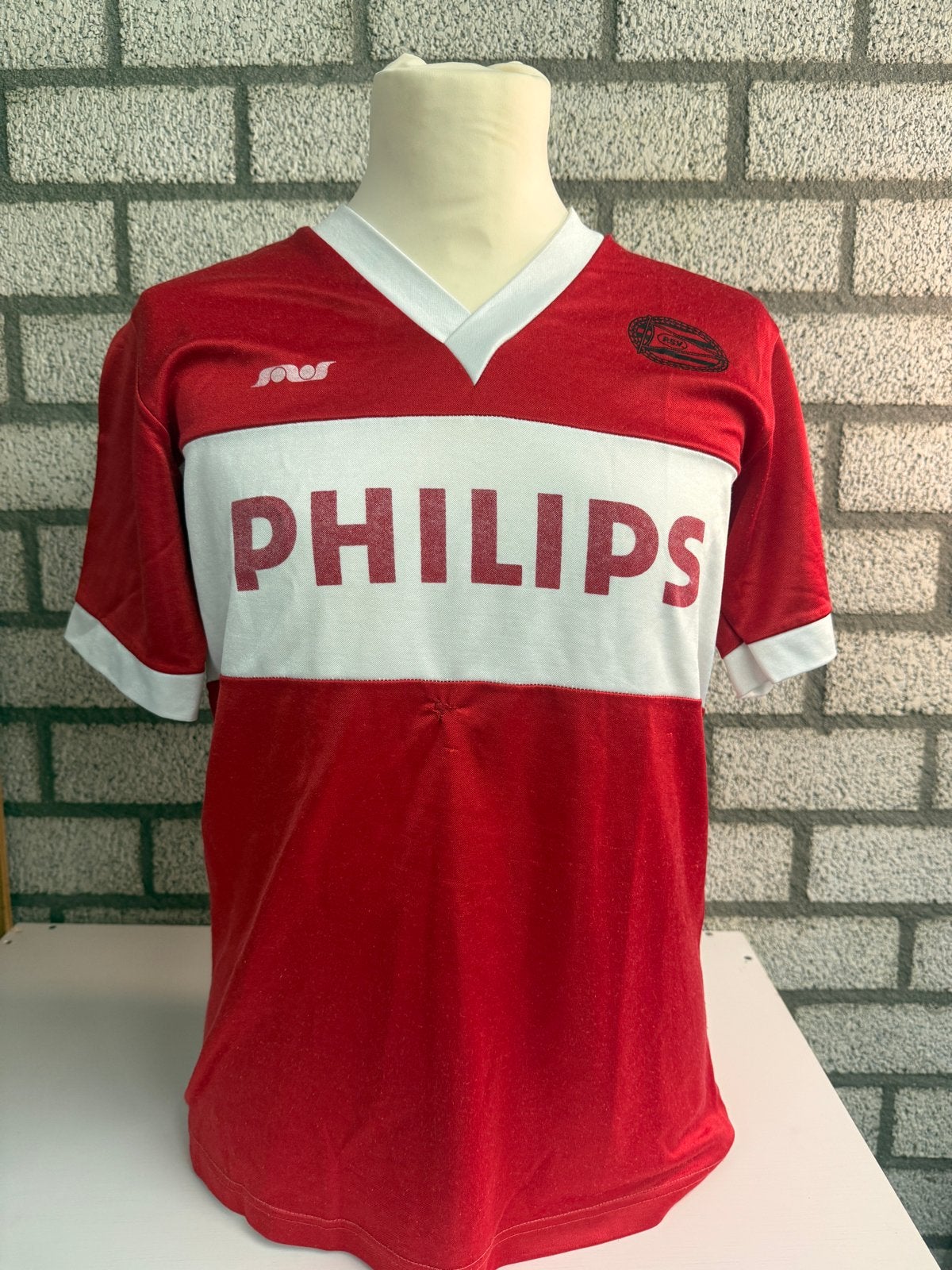 Vintage PSV Thuisshirt Stilo Print Maat M Jaren '80, Ophalen, Gebruikt, Shirt, Maat M