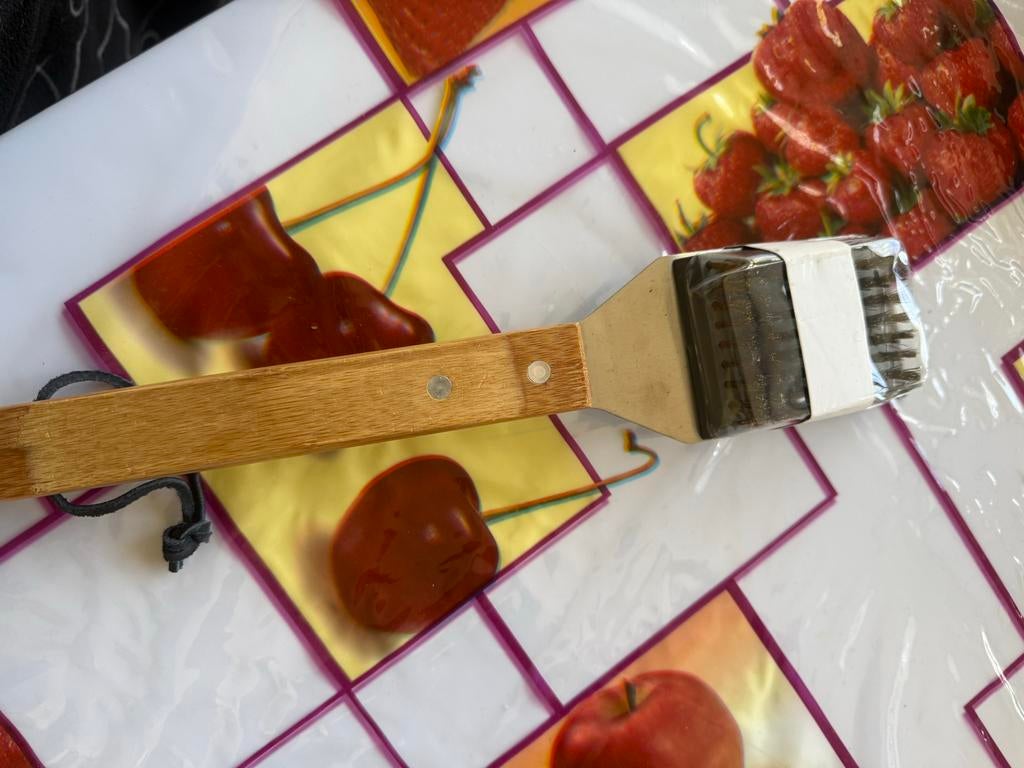 BBQ Spatel met Houten Handvat en Borstel, Ophalen of Verzenden, Nieuw