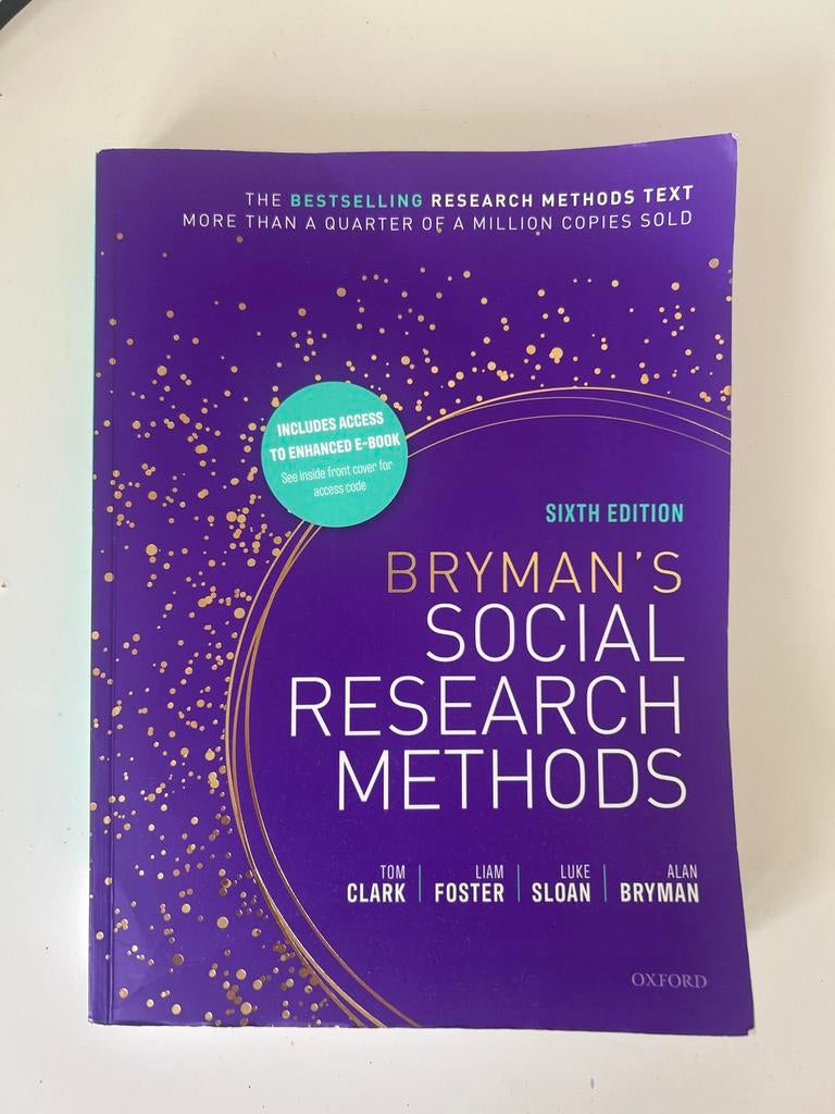 Bryman's Social Research Methods - Zesde Editie, Boeken, Ophalen of Verzenden, Gamma, Zo goed als nieuw, WO