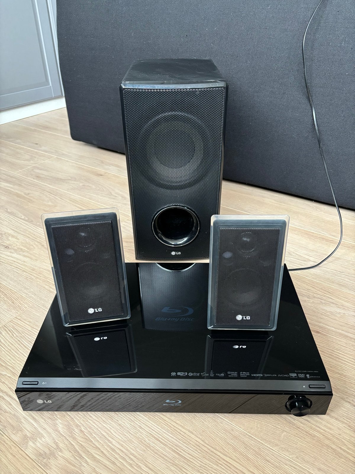 LG HB600 Blu-ray Home Cinema Set met 2.1 Luidsprekers, Audio, Tv en Foto, Home Cinema-sets, Gebruikt, 2.1-systeem, Blu-ray-speler