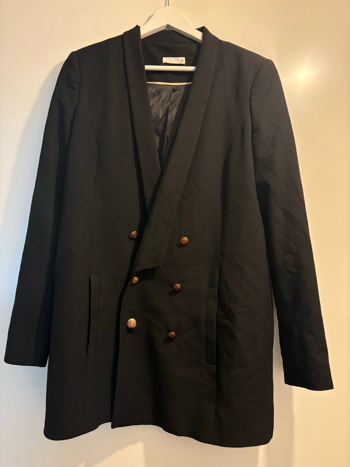 SuperTrash Jaguar Blazer Zwart met koperen knopen - maat 42, Zwart, Maat 42/44 (L), Ophalen of Verzenden, Zo goed als nieuw
