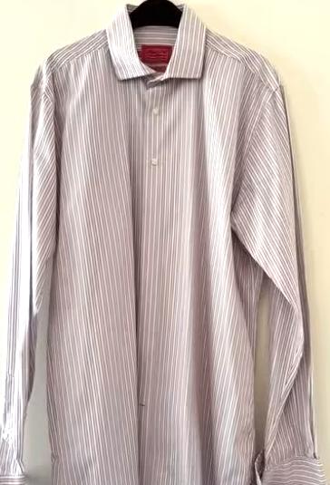 STEPPIN OUT rose wit streep overhemd XL zgan BCBC, Ophalen of Verzenden, Zo goed als nieuw, Roze, Halswijdte 43/44 (XL)