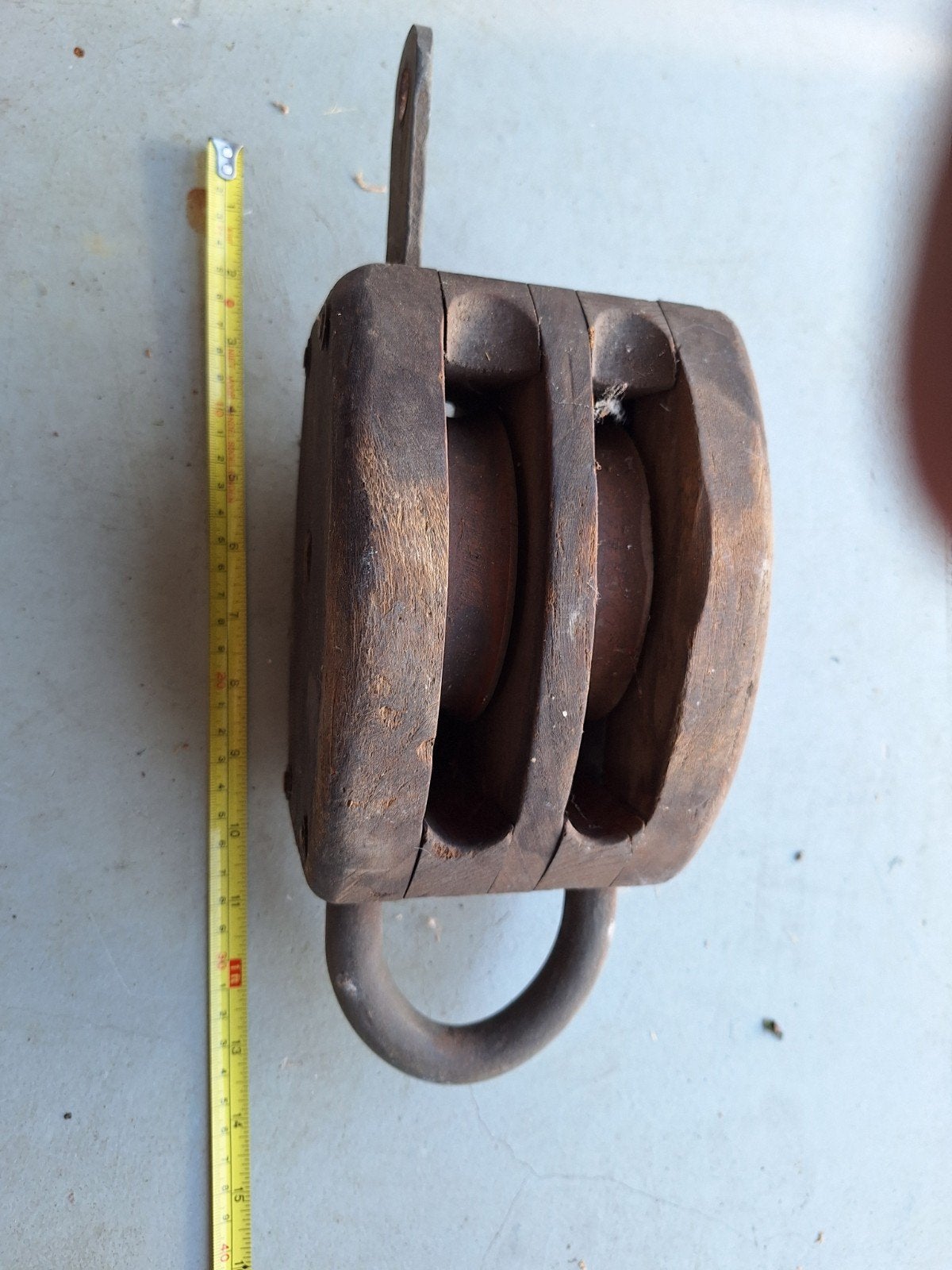 Te koop houten vintage katrol., Overige materialen, Gebruikt, Overige typen, Ophalen of Verzenden