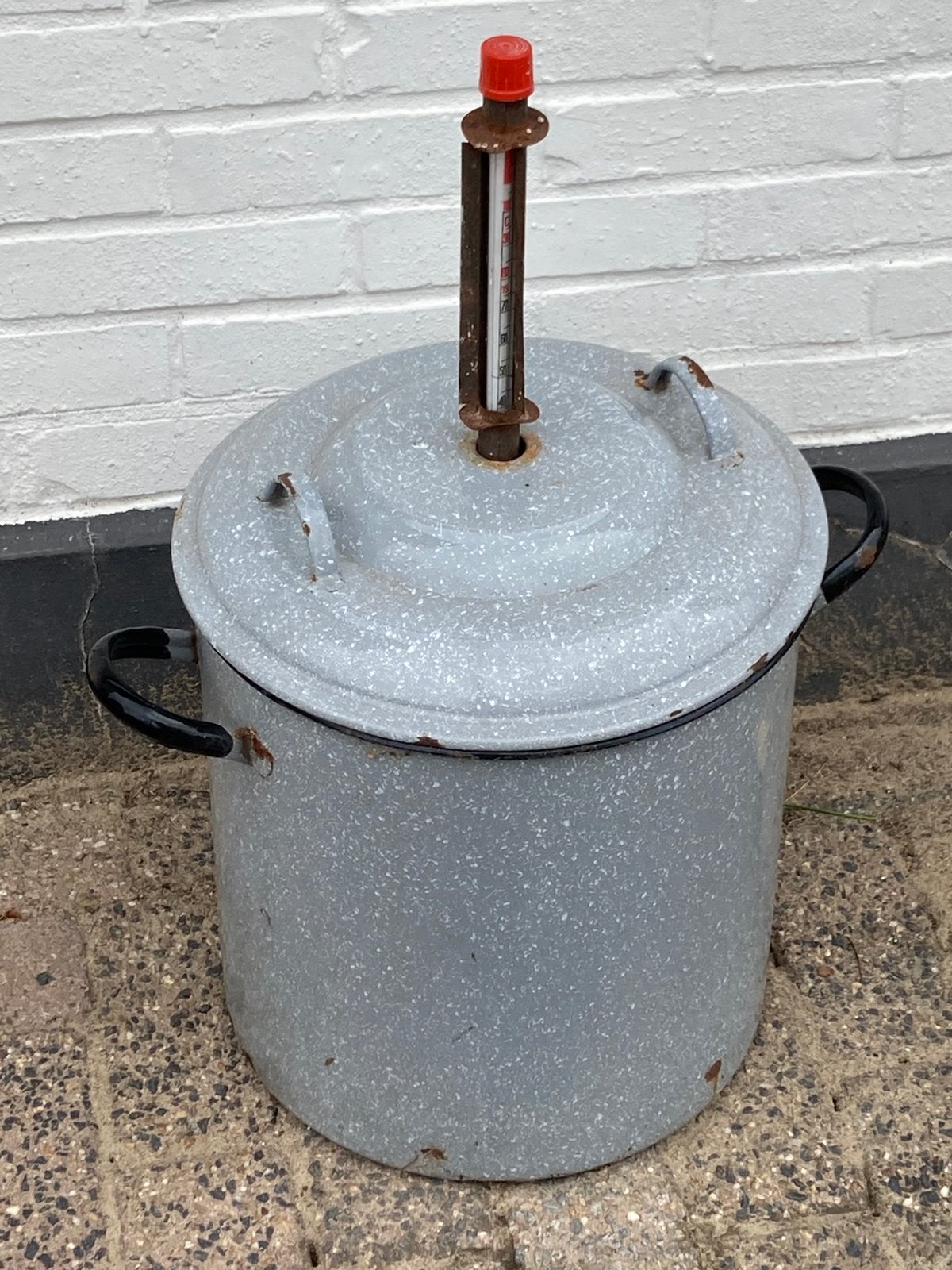 Vintage emailke weckketel (071025c), Ophalen of Verzenden