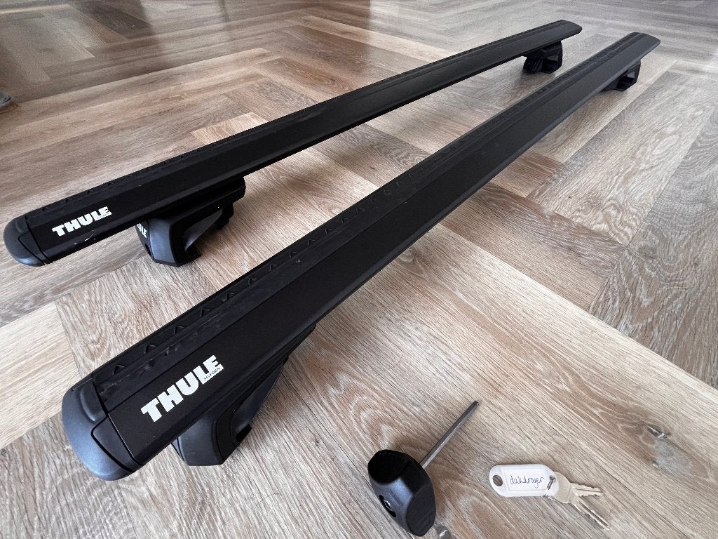 Thule Evo dakdragers voor Volvo V70 2007-2016 met dakrailing, Auto diversen, Dakdragers, Ophalen, Zo goed als nieuw