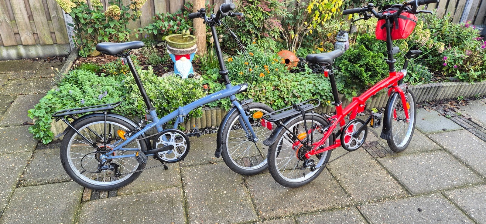 Te koop 2x BTWIN vouwfietsen  lichtgrijs en rood, Ophalen, Zo goed als nieuw, 20 inch of meer, Versnellingen