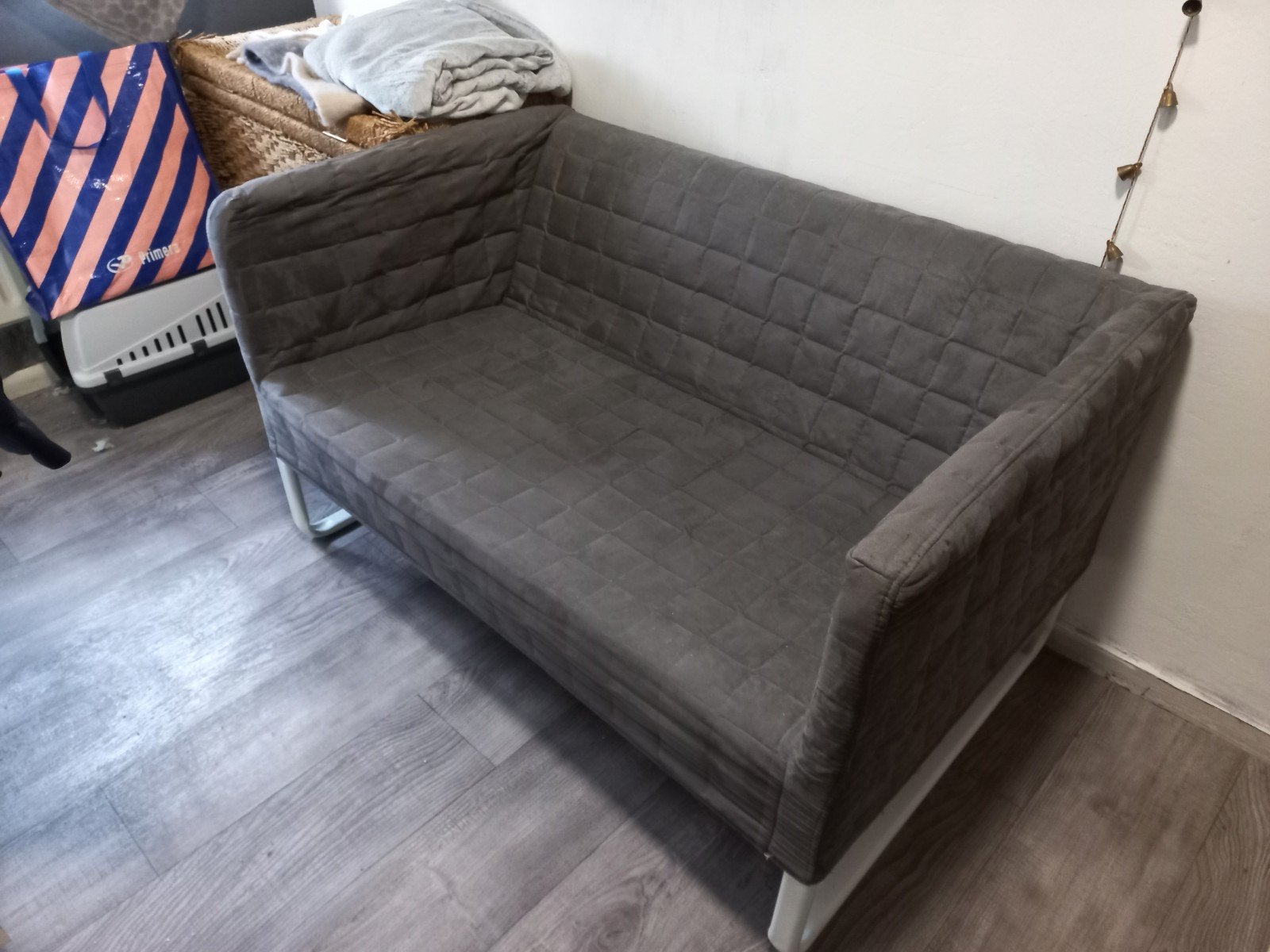 Compacte tweepersoonsbank Ikea - Grijs, Ophalen, Modern, Compact, Gebruikt, 150 tot 200 cm