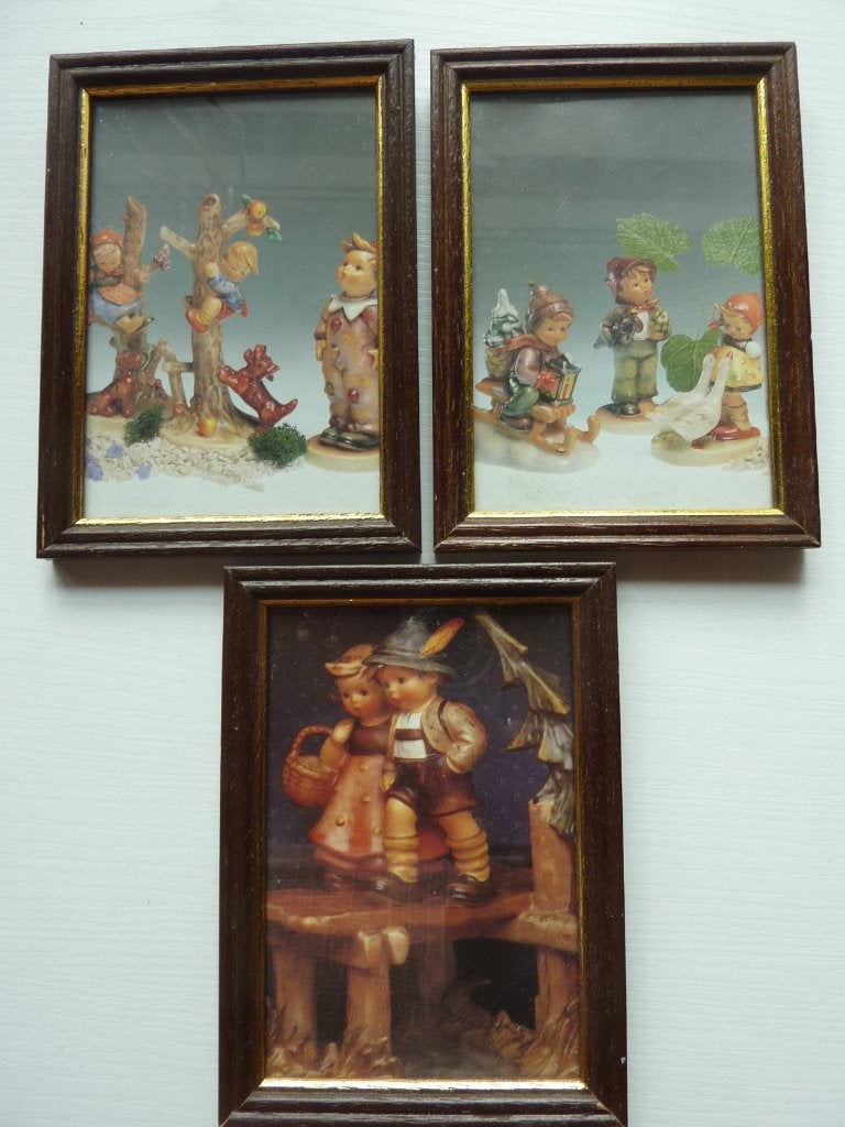 3 kleine en 1 groot HUMMEL schilderijtjes, Ophalen of Verzenden, Zo goed als nieuw