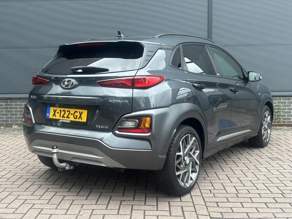 Hyundai Kona 1.6 GDI HEV Premium / Trekhaak / 1300 kg Trekge, Auto's, Hyundai, Automatische klimaatregeling, Gebruikt, Euro 6