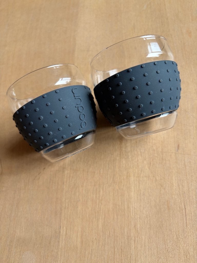 Bodum Pavina glazen espresso siliconen grip glas, Glas of Glazen, Ophalen of Verzenden, Modern, Glas