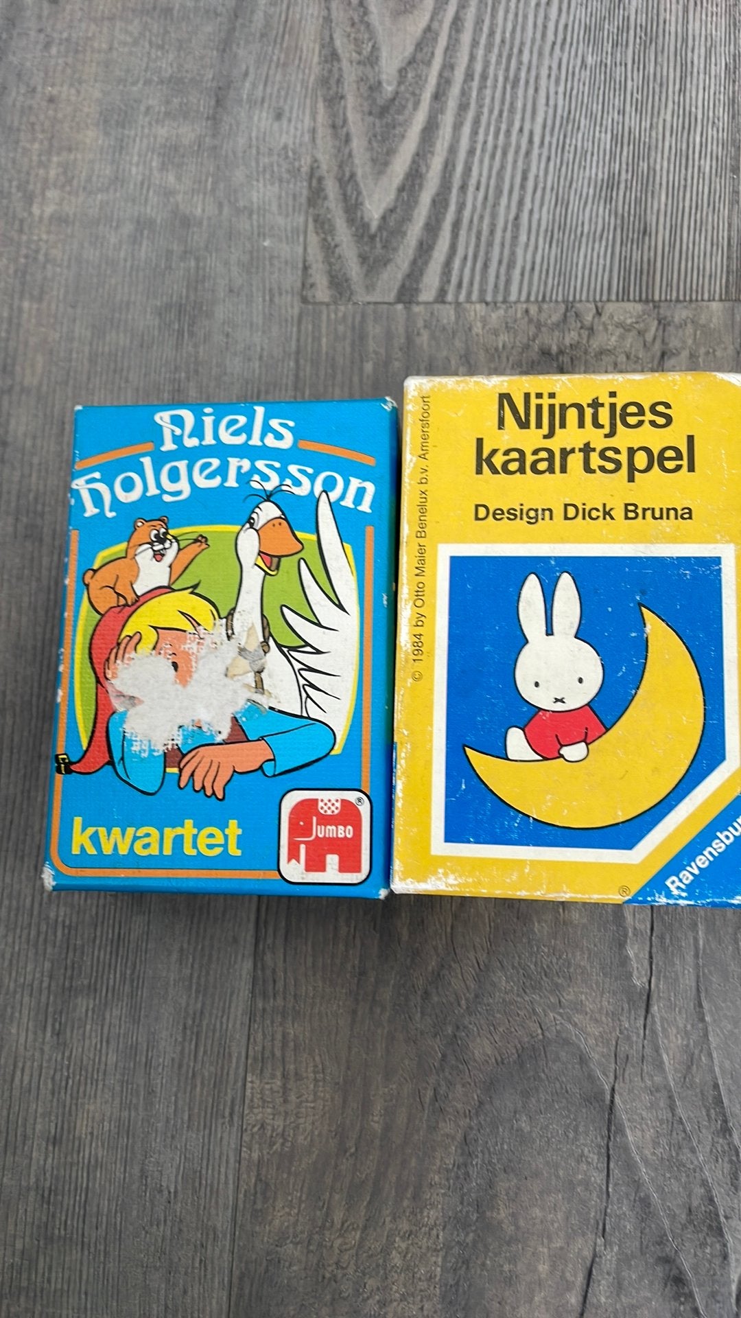 Vintage Kwartetspellen: Niels Holgersson & Nijntje, Drie of vier spelers, Ophalen of Verzenden, Gebruikt