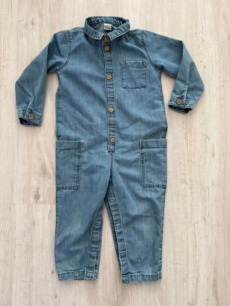 H&M spijkerstof jumpsuit stoere denim overall blauw 98/104, Kinderen en Baby's, Kinderkleding | Maat 98, Ophalen of Verzenden