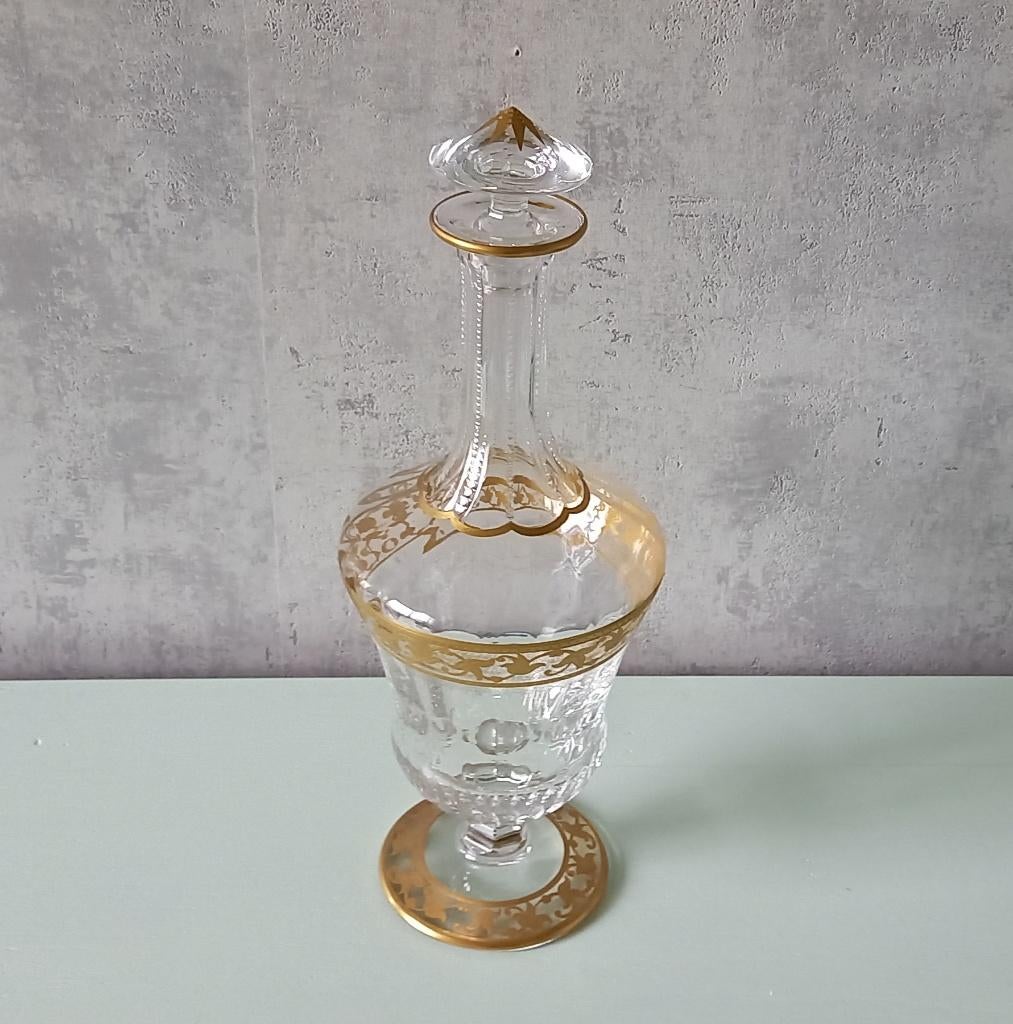 Art Nouveau 1927 -Saint Louis- kristallen karaf met goud, Ophalen