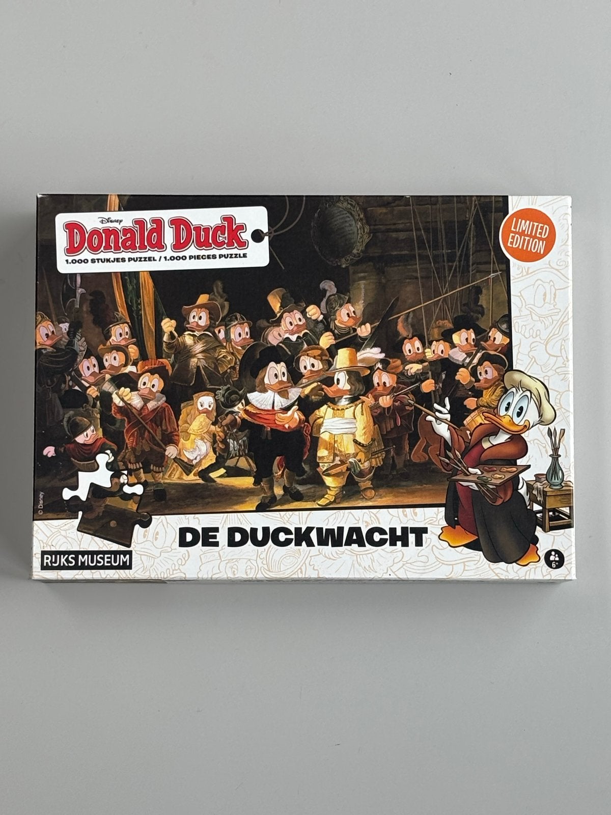 Donald Duck De Duckwacht Rijksmuseum puzzel 1000 stukjes, Hobby en Vrije tijd, Denksport en Puzzels, Ophalen of Verzenden, 500 t/m 1500 stukjes