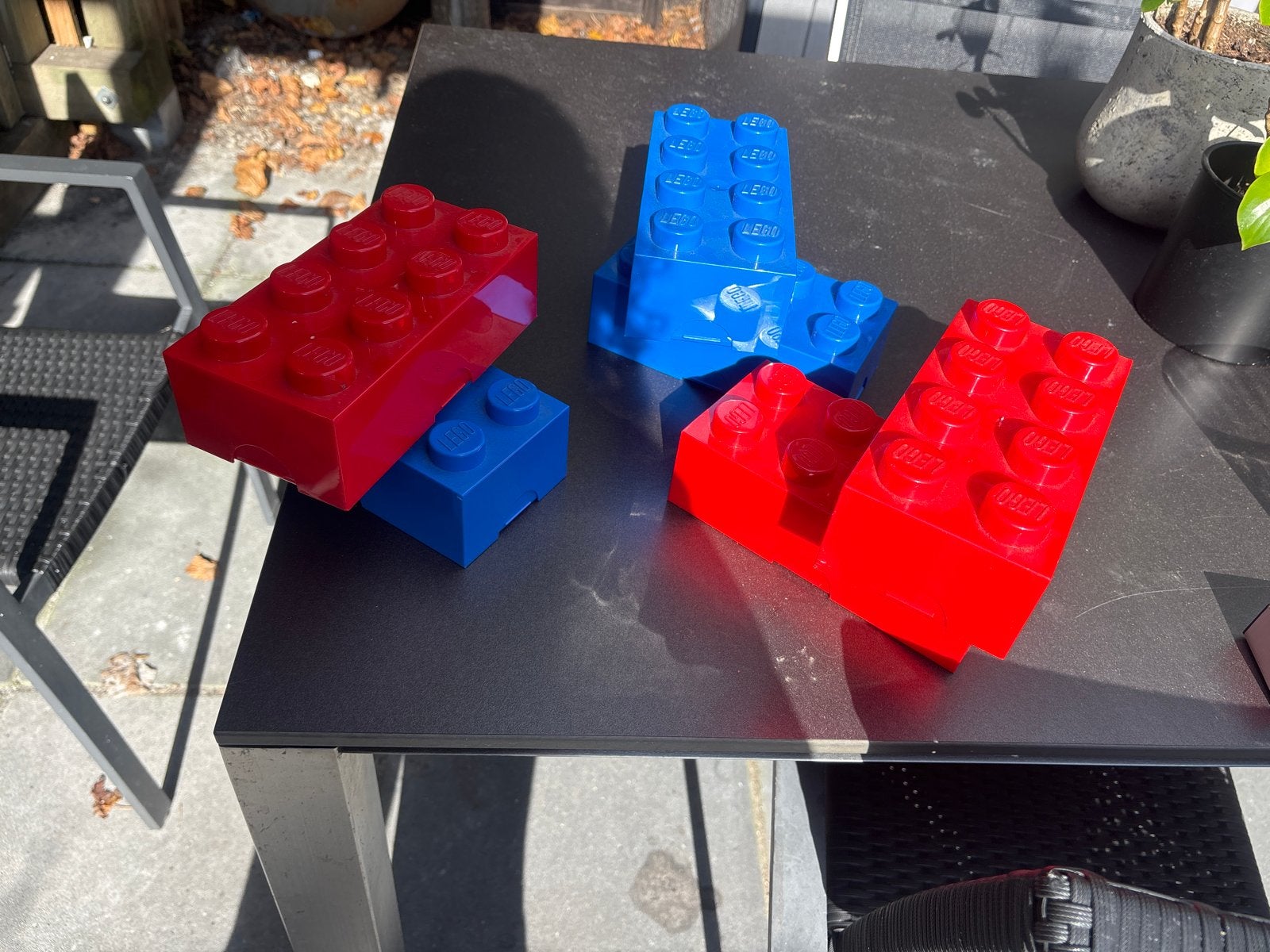 Lego lunchbox  - rood en blauw, Ophalen of Verzenden, Zo goed als nieuw, Overige merken