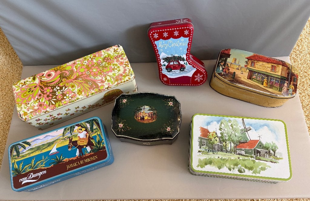 Diverse Vintage Blikken - Koek, Thee, Kerst, Verzamelen, Blikken, Ophalen, Gebruikt, Koek(jes), Overige merken