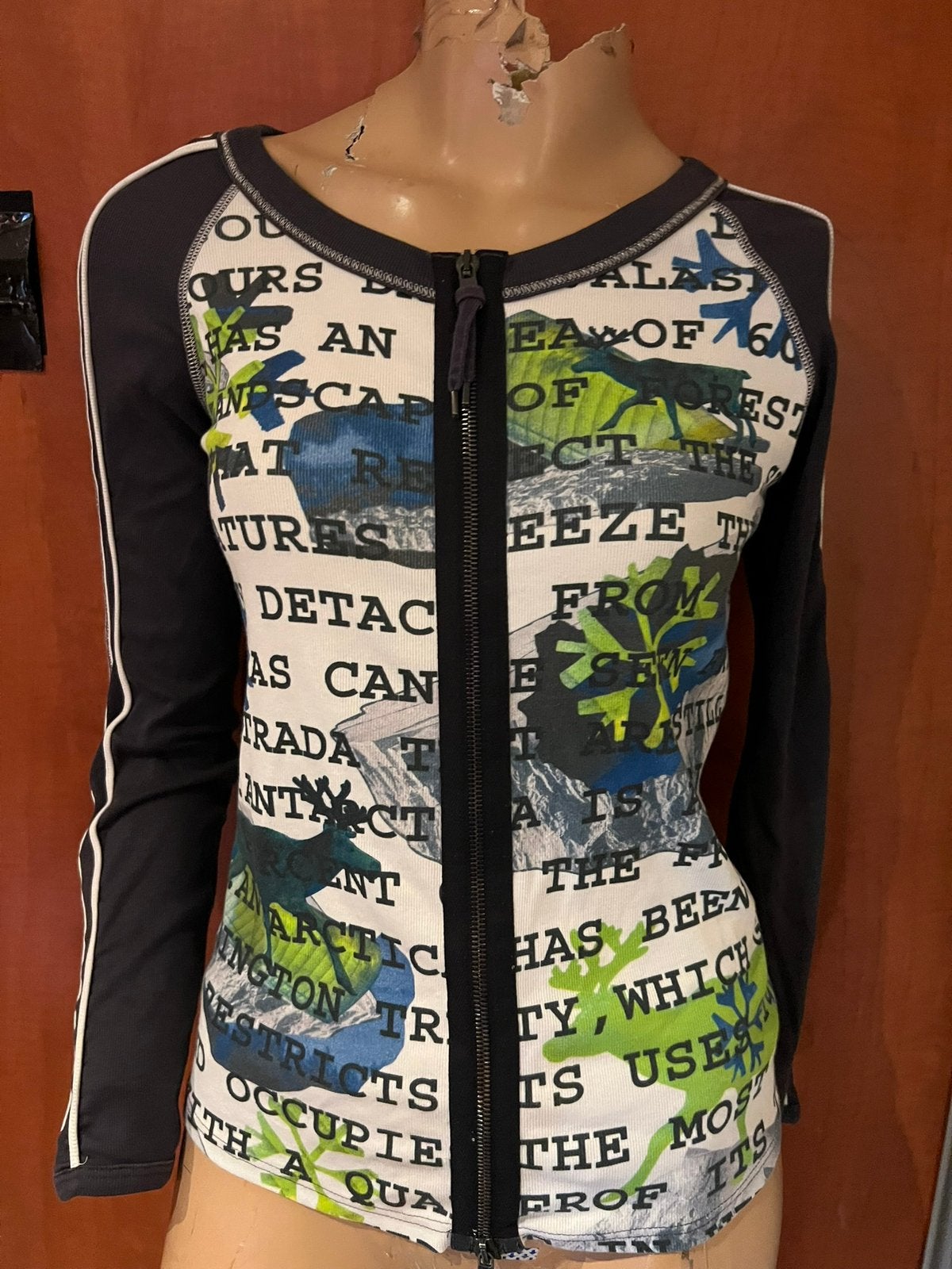 MARCCAIN vestje met rits maat 3 m origineel zgan, Maat 38/40 (M), Blauw, Ophalen of Verzenden, Zo goed als nieuw