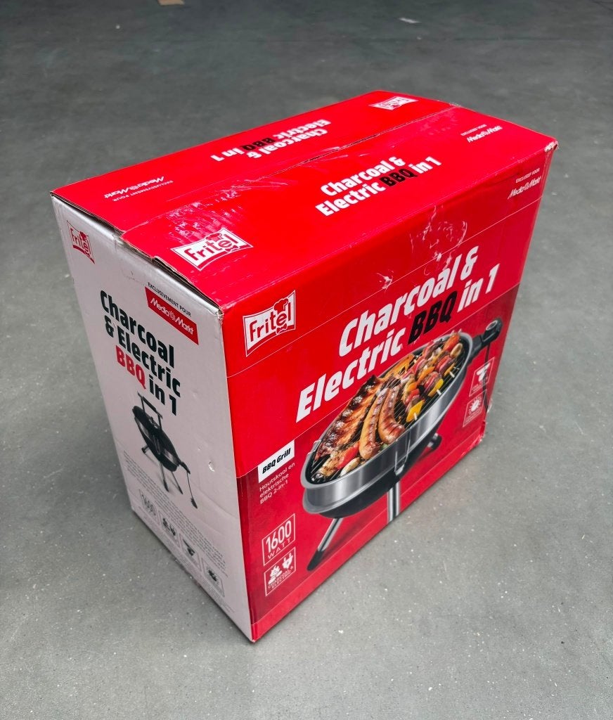 Kolen en elektische BBQ 2 in 1 Elektrische barbecue Zwart, Ophalen of Verzenden, Nieuw, Fritel