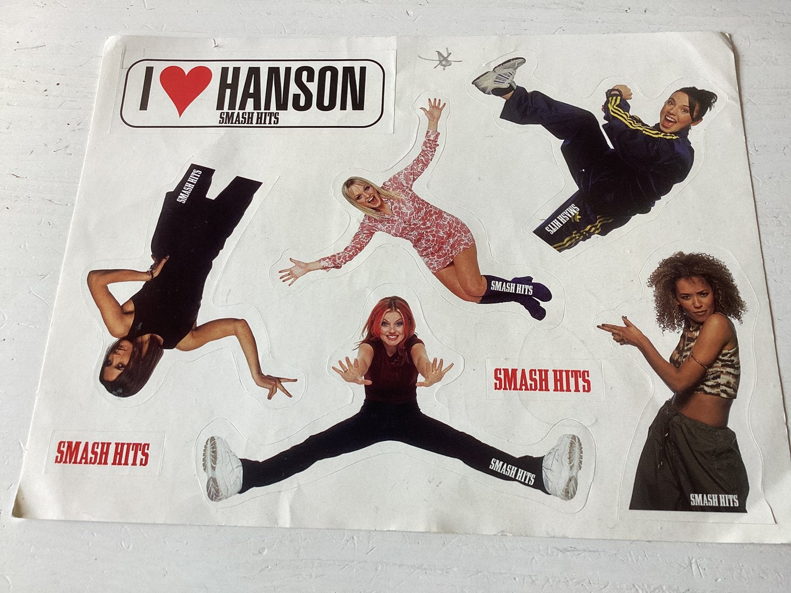 Stickervel met Spice Girls (Smash Hits/jaren 90), Verzenden, Zo goed als nieuw
