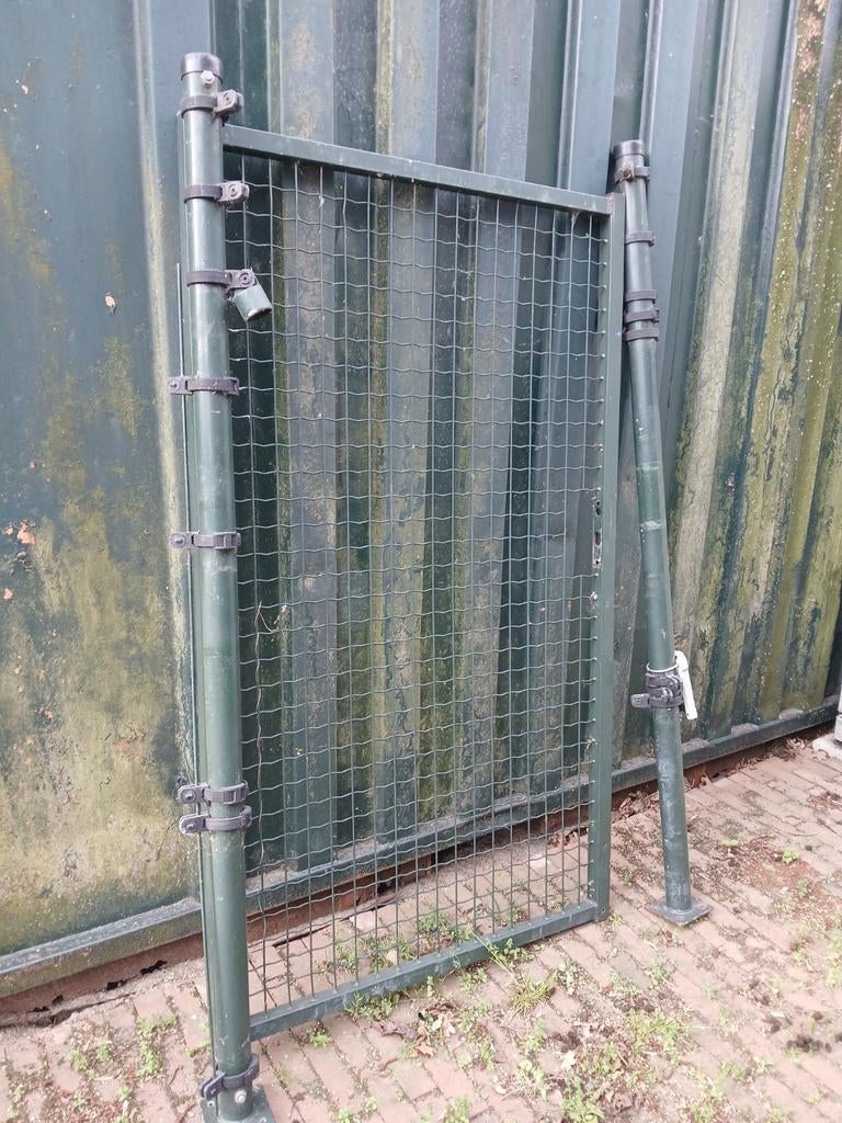 Groene poort 180x100 met palen, Tuin en Terras, Ophalen, Met poort, Gebruikt, Tuinhek