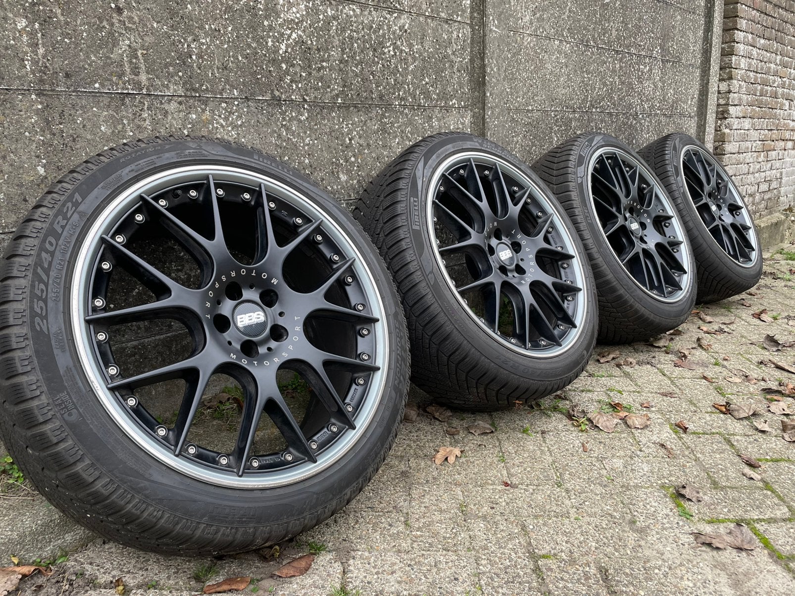 Originele 2 delige BBS CH-RII 21” velgen winter/zomerbanden, Ophalen, Gebruikt, 255 mm, Banden en Velgen