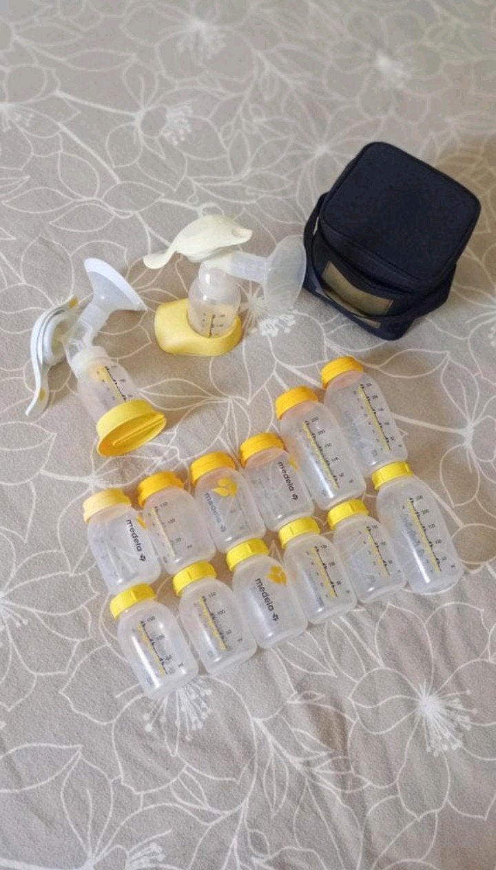 Medela handkolf, flesjes, tas, Ophalen of Verzenden