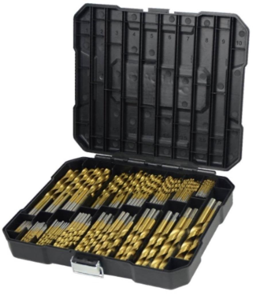 Borenset 170dlg Titanium DIN 338 metalen of ABS koffer, -, -, Nieuw, Ophalen of Verzenden