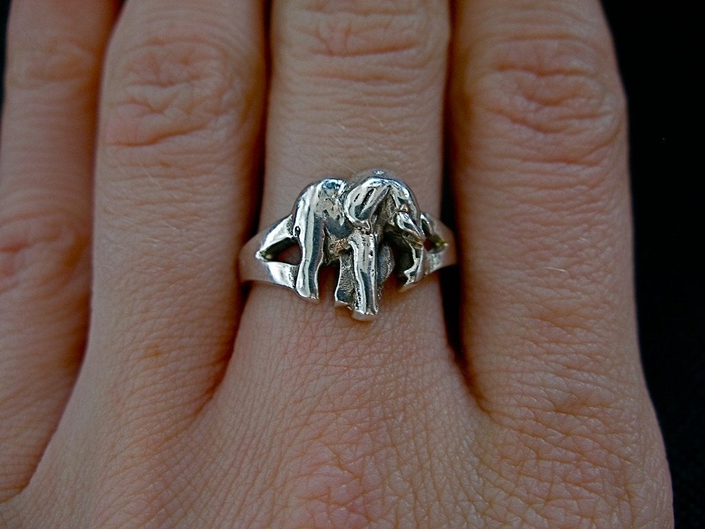 Zilveren 925 zilver ring olifant maat 17.25, 17.75 of 19, Verzenden, Nieuw, 17 tot 18, Dame of Heer