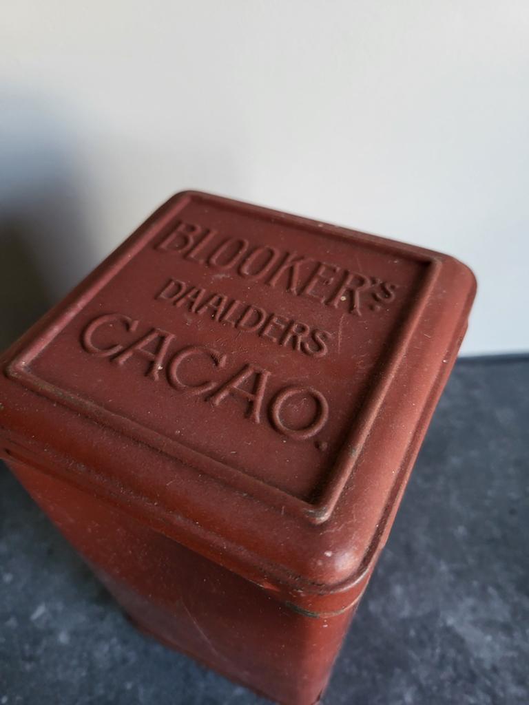 Vintage Droste Cacao Blik - Bruin, Jaren '50, Antiek en Kunst, Ophalen of Verzenden