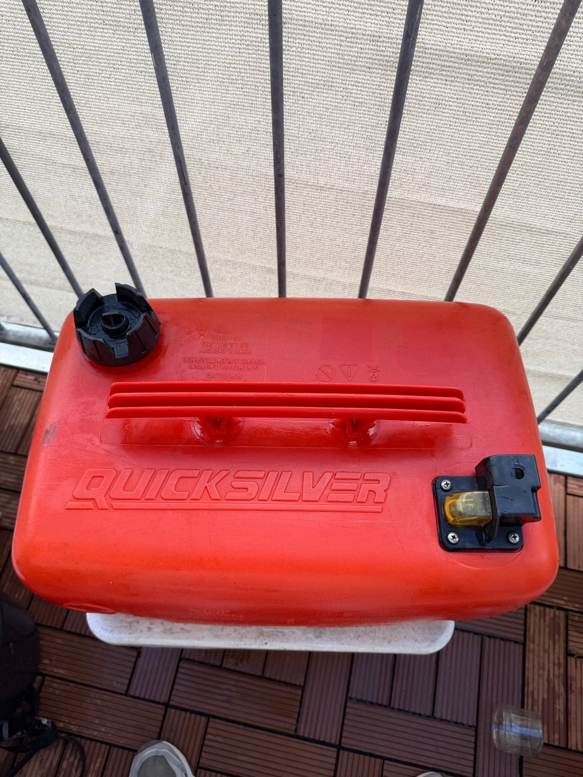 Originele Quicksilver benzinetank 25 liter voor buitenboordm, Ophalen, Gebruikt, Motor en Techniek