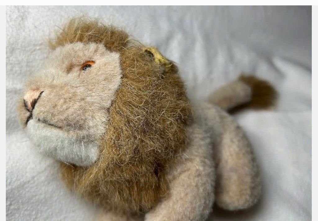 Vintage Steiff leeuw Leo met knop in oor, Antiek en Kunst, Antiek | Speelgoed, Ophalen of Verzenden