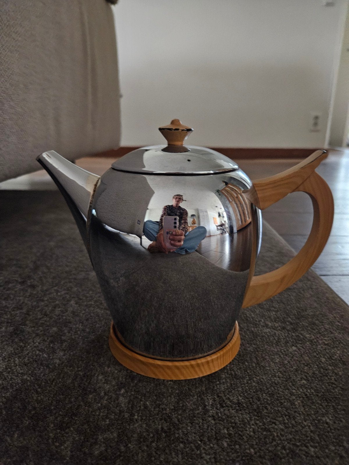 Bredemeijer Duet Santhee Theepot - Zo goed als nieuw, Theepot/fluitketel, Gebruikt, Bredemeijer, Zilver