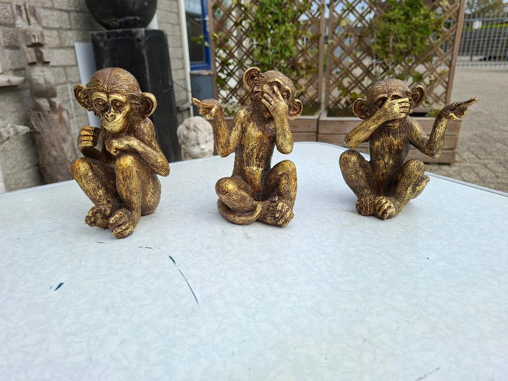 3 apenbeelden horen zien en zwijgen, Verzamelen, Beelden en Beeldjes, Ophalen of Verzenden, Zo goed als nieuw, Mens