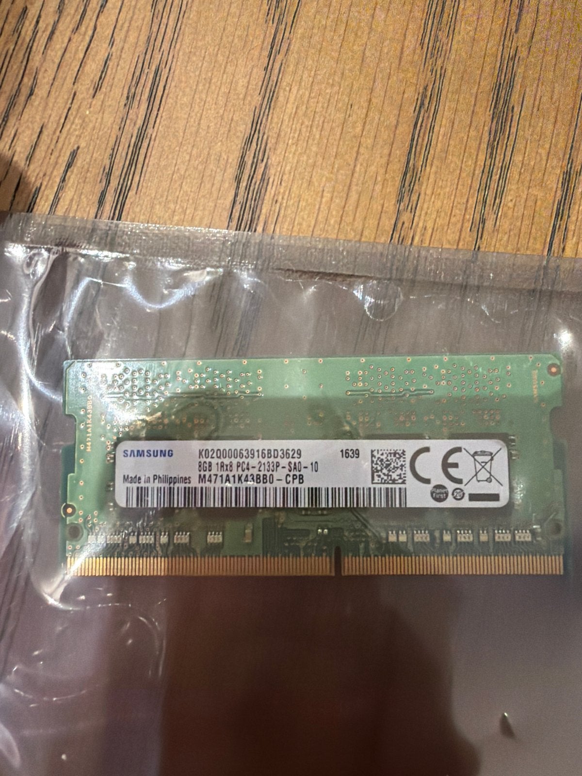 Samsung 8GB DDR4 RAM Geheugenmodule PC4-2133P, Gebruikt, Server, DDR4, 8 GB