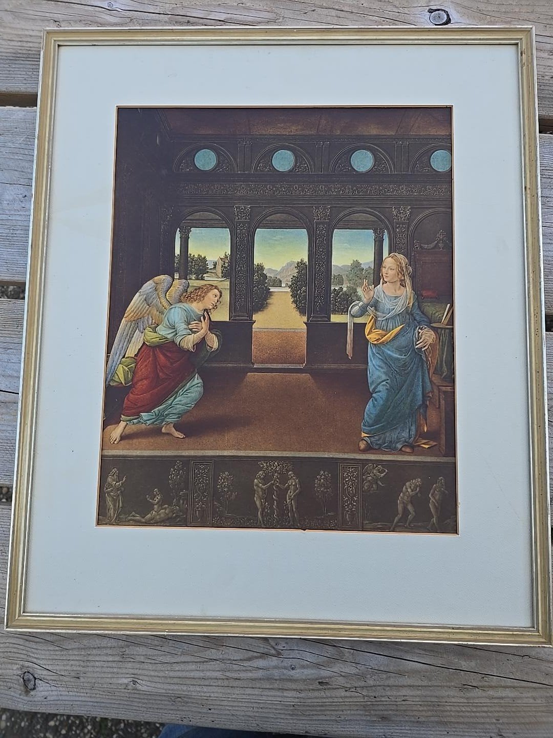 Oude religieuze prent De Annunciatie – Gerard Hack-Rutten, Ophalen of Verzenden