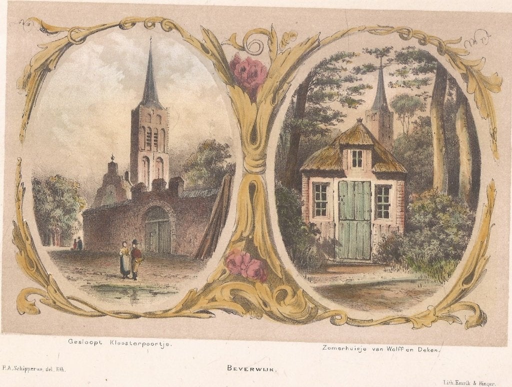 Beverwijk Gesloopt Kloosterpoortje Zomerhuisje Wolff & Deken, Origineel, 1800 - 1899, Ophalen of Verzenden, 15 cm