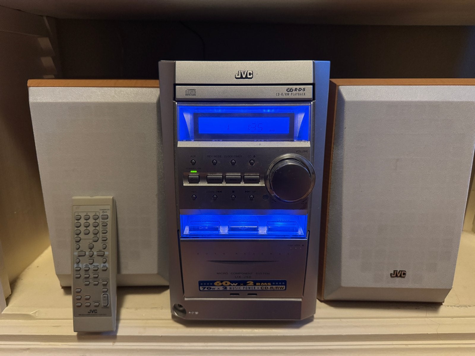 JVC Mini Stereo Toren CD-R/RW met Boxen en Afstandsbediening, Ophalen, JVC, Zo goed als nieuw, Microset