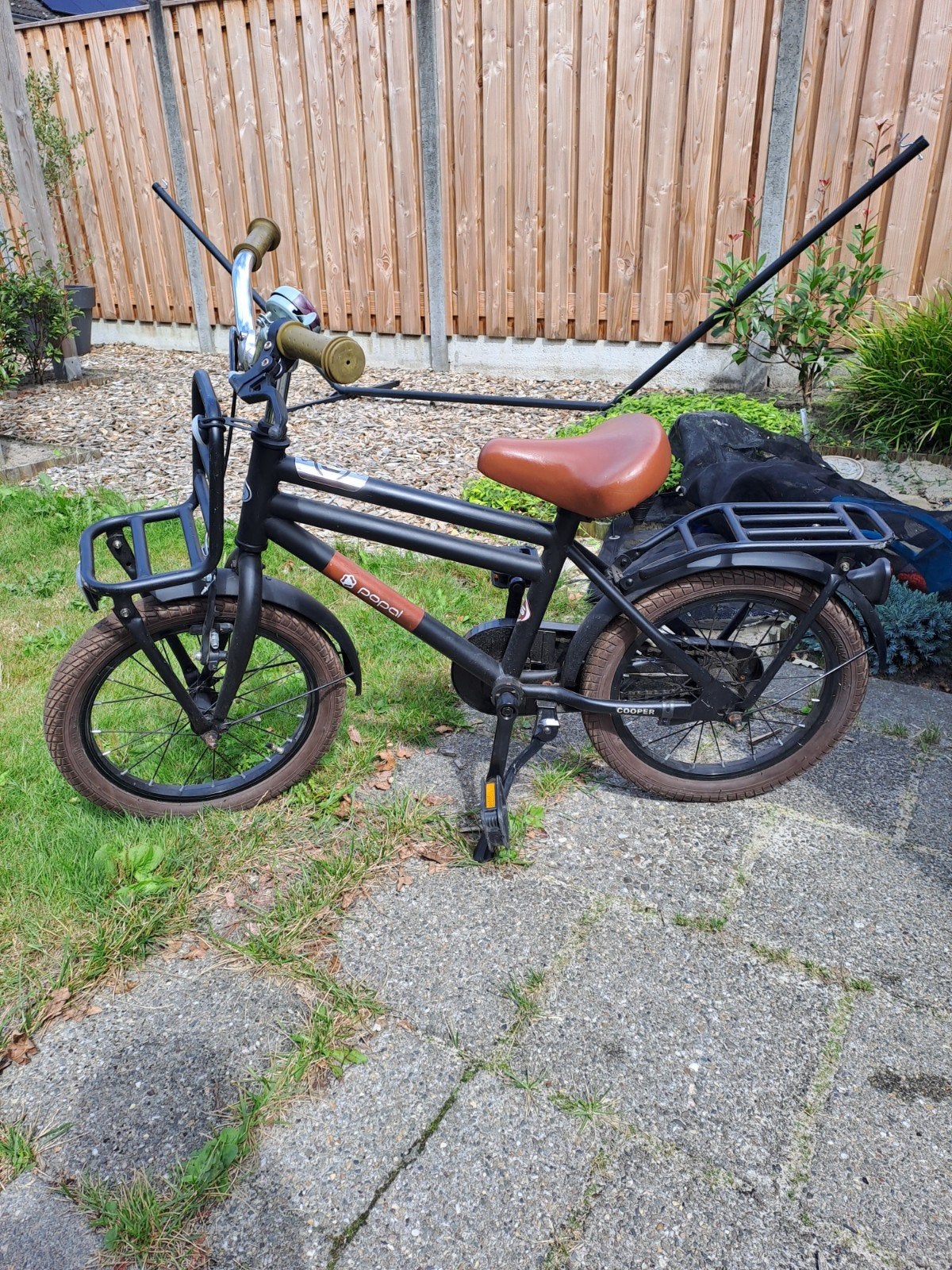 Gebruikte Popal kinderfiets 16 inch met voordrager, Ophalen, Terugtraprem, Popal, 16 tot 20 inch