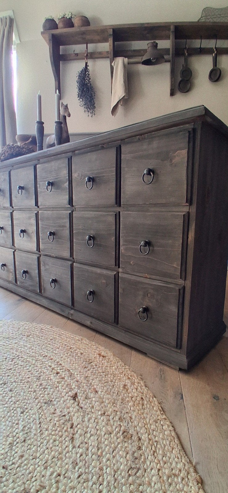 Landelijk driftwood dressoir, Ophalen, Zo goed als nieuw, 25 tot 50 cm