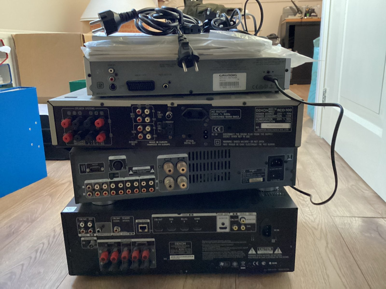 Denon Receiver, CD-speler, Grundig DVD & Tangent Versterker, Ophalen, Denon, 60 tot 120 watt, Gebruikt