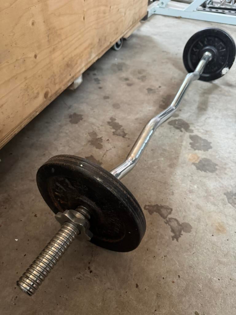 Halter stang gebogen met 2 x 5kg, Ophalen of Verzenden, Gebruikt