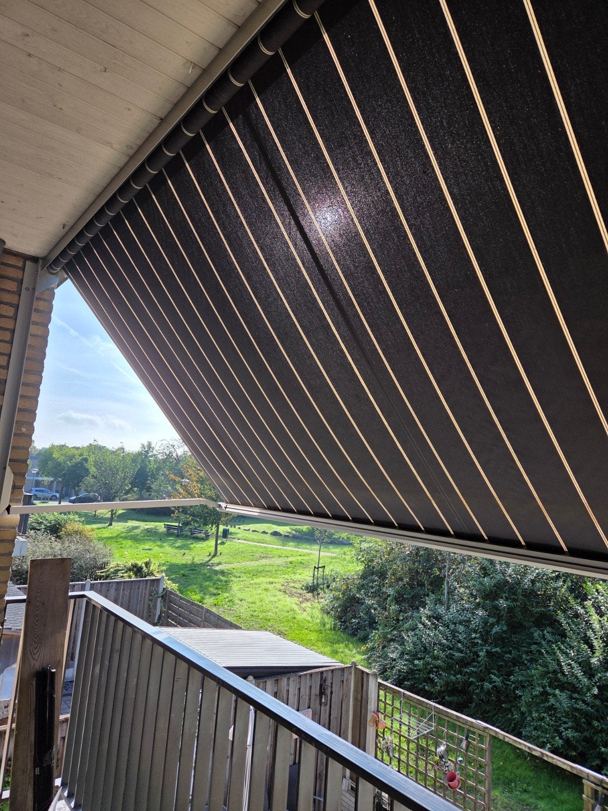 zonnescherm, Ophalen, Zo goed als nieuw, 250 cm tot 450 cm, Knikarmscherm