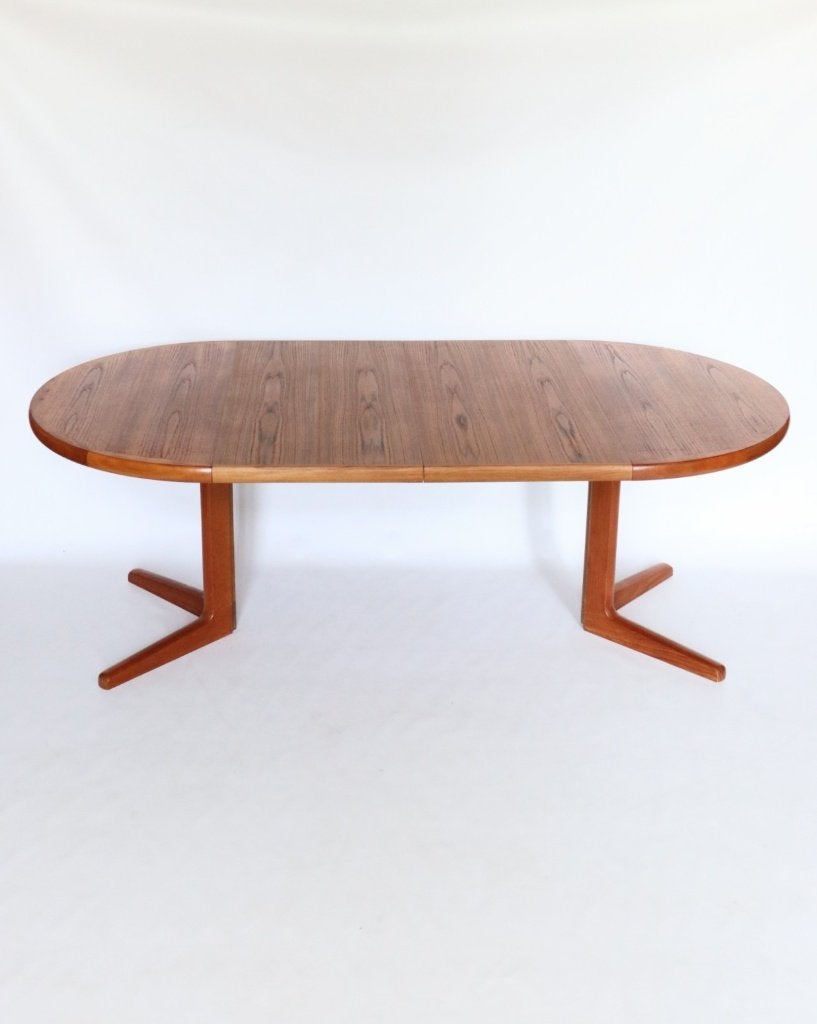 Vintage ronde uitschuifbare Deense eettafel teak, Huis en Inrichting, Tafels | Eettafels, Ophalen, Scandinavisch design, Gebruikt