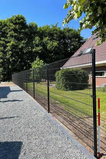 Staafmathekwerk zwart, Tuin en Terras, Tuinhekken en Hekwerk, Zo goed als nieuw, Dubbelstaafmat hekwerk, IJzer, Ophalen