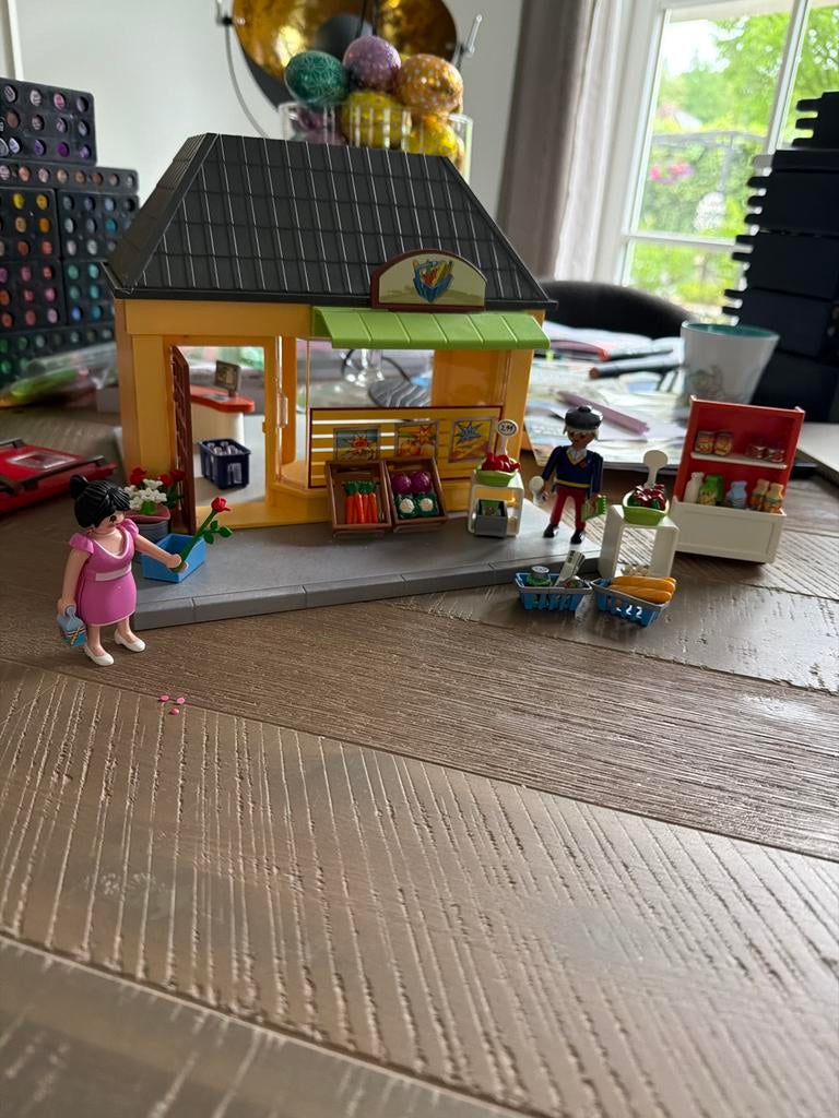 Playmobil Supermarkt met figuren en accessoires, Kinderen en Baby's, Speelgoed | Playmobil, Ophalen of Verzenden, Gebruikt